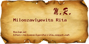 Miloszavlyevits Rita névjegykártya