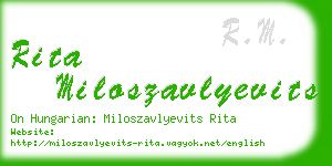 rita miloszavlyevits business card